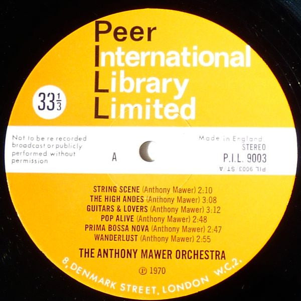 Image of Label Cover of 2324393E: LP - THE ANTHONY MAWER ORCHESTRA, String Scene (Peer International Library Limited; P.I.L. 9003, UK 1970)   VG/VG+