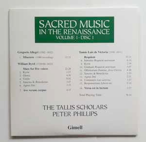 Image of Label Cover of 2334190E: 4xCD - THE TALLIS SCHOLARS, PETER PHILLIPS, Sacred Music In The Renaissance Volume 1 - The Tallis Scholars Finest Recordings 1980-1989 (Gimell ; 4 CDS GIMBX 301, Europe 2010, Box Set, Compilation) slight marks and wear to edges of box, discs and inner booklets EX  VG+/EX