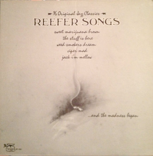 Image of Front Cover of LP - EX/VG+ - VARIOUS, Reefer Songs: 16 Original Jazz Classics (Stash Records; ST-100, US 1976), Strong VG+, Still In Opened Shrinkwrap,  - 0926206E
