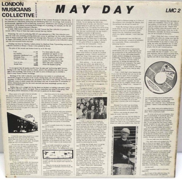 Image of Front Cover of LP - VG+/EX - VARIOUS, May Day (London Musicians' Collective ; LMC 2, UK 1980, Laminated Sleeve, Limited Edition of 500), ,  - 1926424E