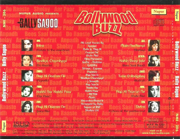 Image of Back Cover of 2334245E: CD - BALLY SAGOO, Bollywood Buzz (ISHQ Records; NMI-306, India 2004) mint copy, sealed  M/M