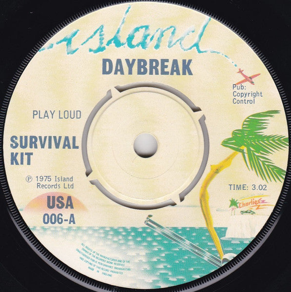 Image of Front Cover of 2414034C: 7" - SURVIVAL KIT / BOBBY MCCLURE, Daybreak / You Bring Out The Love In Me (Island Records ; USA 006, UK 1975, Plain Sleeve) Marks on vinyl - One bad mark on b side but still plays OK.  /G+