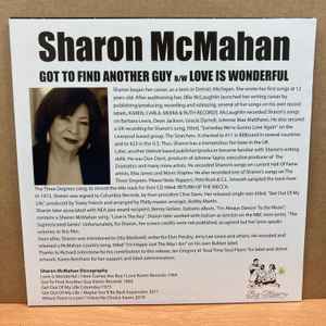 Image of Back Cover of 2414040C: 7" - SHARON MCMAHAN, Got To Find Another Guy / Love Is Wonderful (Big Man Records; BMR1011, UK 2022 Reissue, Promo, Picture sleeve)   EX/EX