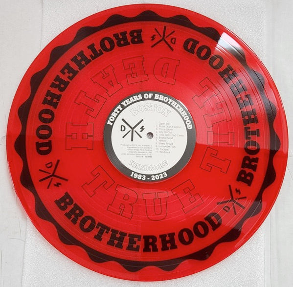 Image of Label Cover of 2414207C: LP - D.Y.S., Brotherhood (Bridge Nine Records; B9R278, US 2024, Single Sided, Album, Etched, Limited Edition, Reissue, Red, Translucent)   VG+/VG+