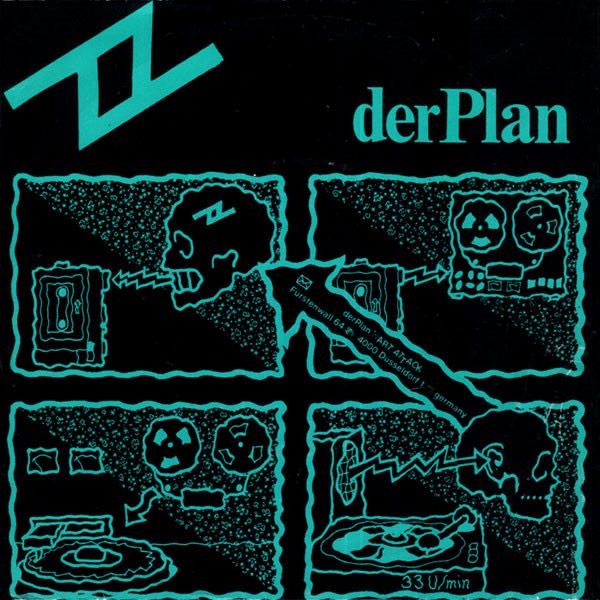 Image of Back Cover of 2414296C: 7" - DER PLAN, Untitled (Art Attack; AAP001, Germany 1979, Picture Sleeve) Ring and edge wear.  VG/VG+