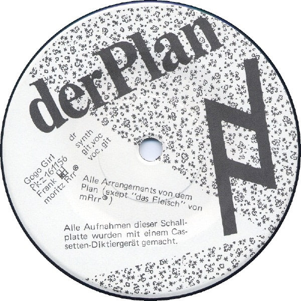 Image of Label Cover of 2414296C: 7" - DER PLAN, Untitled (Art Attack; AAP001, Germany 1979, Picture Sleeve) Ring and edge wear.  VG/VG+