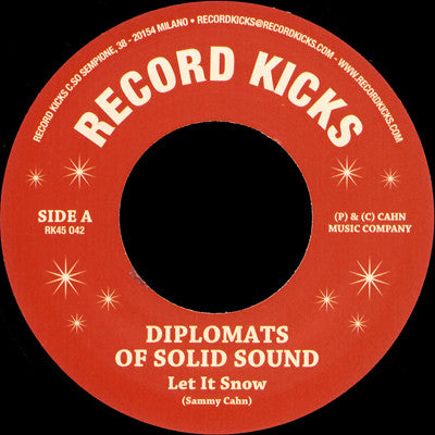 Image of Front Cover of 2424303E: 7" - THE DIPLOMATS OF SOLID SOUND / RAY HARRIS & THE FUSION EXPERIENCE, Let It Snow / Soulful Christmas (Record Kicks; RK45 042, Italy 2010)   /VG+