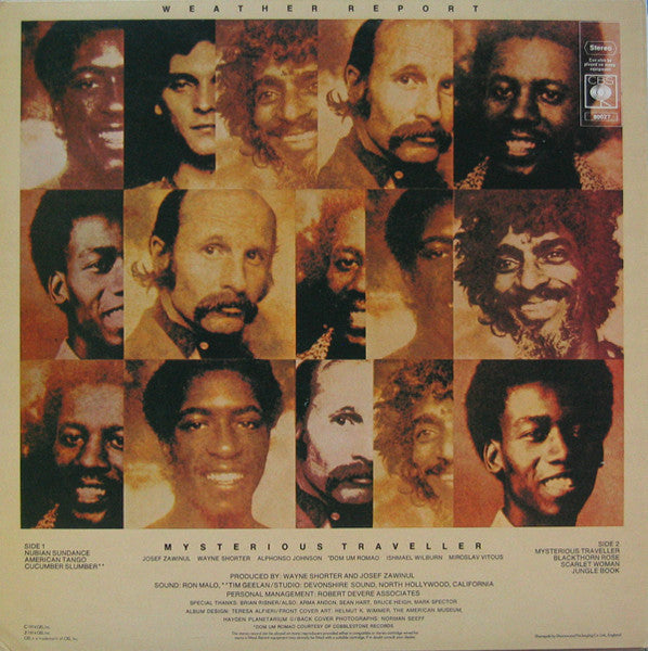 Image of Back Cover of LP - VG/G+ - WEATHER REPORT, Mysterious Traveller (CBS; 80027, UK 1974), Light Marks only.,  - 3016015C
