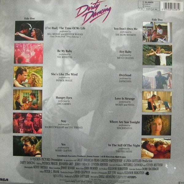 Image of Back Cover of LP - VG/VG - VARIOUS, Dirty Dancing (Original Soundtrack From The Vestron Motion Picture) (RCA; BL 86 408, UK 1988 Reissue, Inner), Hype stickered sleeve.,  - 4016068C