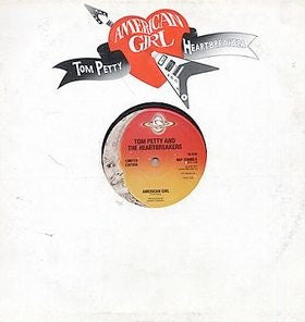 Image of Front Cover of 2414445C: 12" - TOM PETTY AND THE HEARTBREAKERS, American Girl (Shelter Records; WIP 12/6403, UK 1977, Die Cut Sleeve)   VG/VG