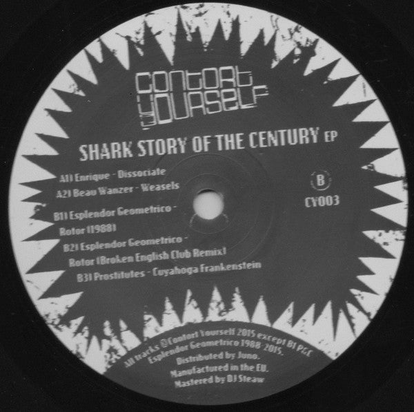 Image of Back Cover of 2424424E: LP - VARIOUS, Shark Story Of The Century EP (Contort Yourself; CY003, UK 2015, Picture Sleeve, Insert)   EX/EX