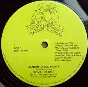 Image of Front Cover of 4844583S: 12" - ROYAL FLUSH, Dancin' Disco Party (Swanp Records; SWP 770708, US 1977, Plain sleeve) Light marks only.  /VG