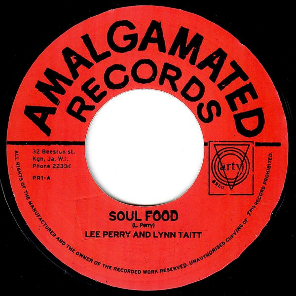 Image of Front Cover of 7" - /VG - LYNN TAITT & THE JETS, Soul Food / Music Flame (Amalgamated Records; PR1, UK 2014), ,  - 1916456C