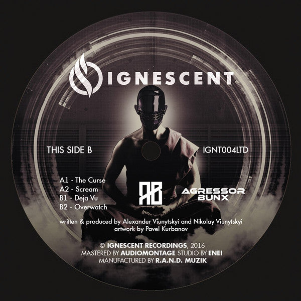 Image of Front Cover of 4724016E: 12" - AGRESSOR BUNX, The Curse EP (Ignescent Recordings; IGNT004LTD, Russia 2016) Light Marks only.  /VG