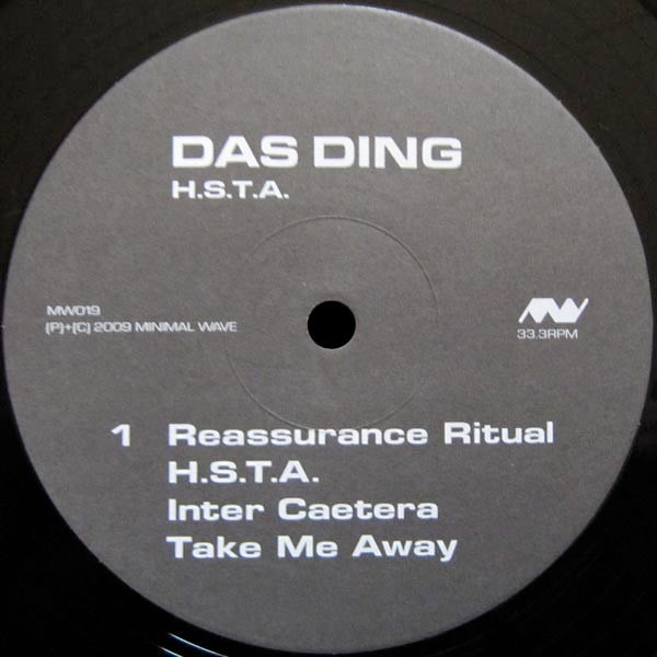 Image of Label Cover of 2514054C: LP - DAS DING, H.S.T.A. (Minimal Wave; MW019, US 2009, Inner, 180 Gram Vinyl) A few light marks, otherwise glossy and clean  VG+/VG+