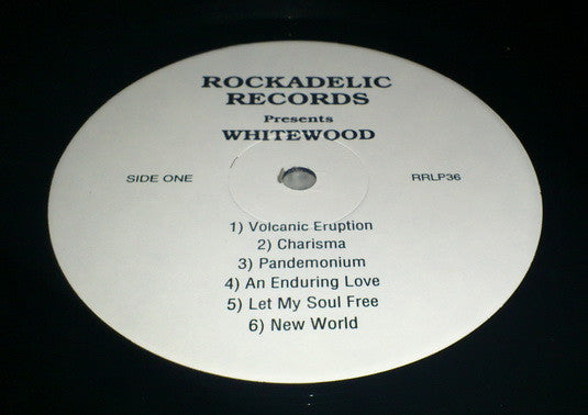 Image of Label Cover of 2524087E: LP - WHITEWOOD, Whitewood (Rockadelic Records; RRLP36, US 1999, Pasteback Sleeve) Slightly alternate sleeve to photo, pasteback is on orange sleeve rather than green.   VG+/VG+