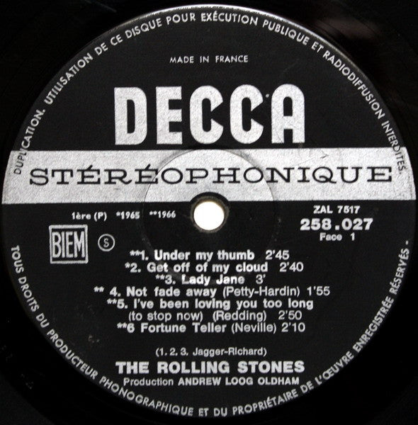 Image of Label Cover of 2544119S: LP - THE ROLLING STONES, Got Live If You Want It! (Decca; 258.027 S, France 1967 Reissue, Laminated Front Flipback Sleeve) Hairlines and scuffs, creasing and ringwear, part of top edge taped  VG/G+