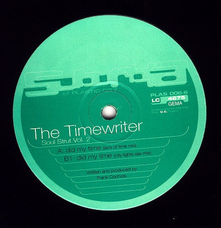 Image of Front Cover of 2544094S: 12" - THE TIMEWRITER, Soul Strut Vol. 2 (Plastic City Suburbia ; PLAS 006-6, Germany 1995, Company Sleeve) few scuffs and hairlines both sides  G/G+