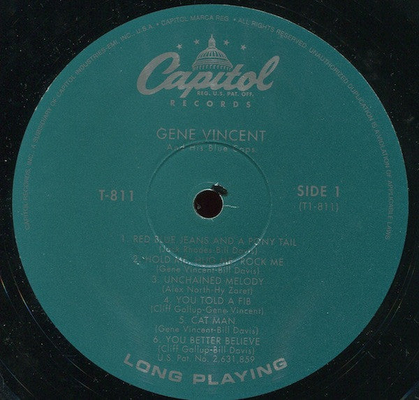 Image of Label Cover of 2524187E: LP - GENE VINCENT AND HIS BLUE CAPS, Gene Vincent And The Blue Caps (Capitol Records ; T811, US 2005 Reissue) Strong VG+, Still In Stickered Shrinkwrap  EX/VG+