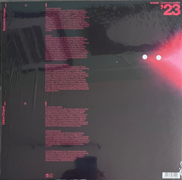 Image of Back Cover of 4544116S: 12" - GABRIELS, Live From London '23 (Parlophone; 5054197931109, Europe 2024) Opened Instore  VG+/VG+