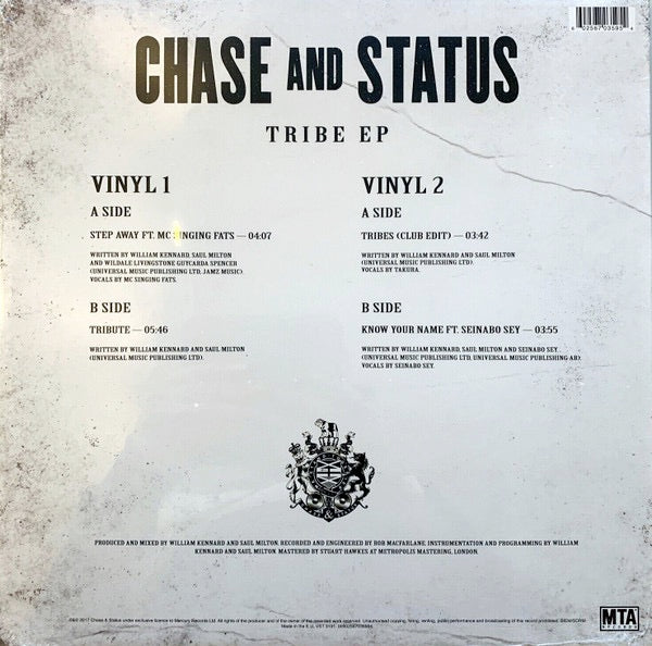 Image of Back Cover of 2514335C: 2x12" - CHASE & STATUS, Tribe EP (Mercury; VST3191, UK 2017) SEALED  EX/M