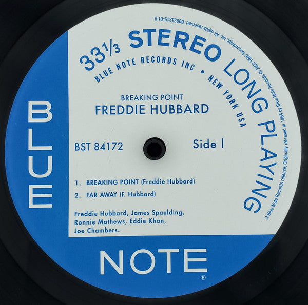 Image of Label Cover of 2544180S: LP - FREDDIE HUBBARD, Breaking Point (Blue Note; B0033315-01, Worldwide 2022, Gatefold)   VG+/VG+