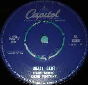 Image of Back Cover of 2514316C: LP - GENE VINCENT, Crazy Beat (Capitol Records; CL 15307, UK 1963, Company Sleeve) Date stamped and small writing on worn sleeve.  VG/G+