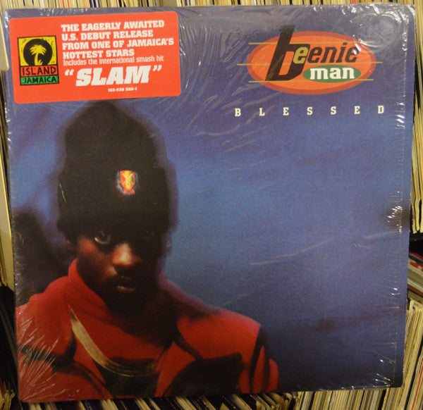 Image of Front Cover of 2514459C: LP - BEENIE MAN, Blessed (Island Jamaica; 162-539 950-1, US 1995)   VG/VG+