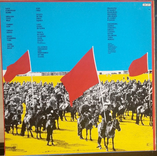 Image of Back Cover of 4114024C: LP - THE CLASH, Give 'Em Enough Rope (CBS; CBS 82431, Europe 1970s Reissue, Alternate Title Font) Lightest of marks  VG/VG