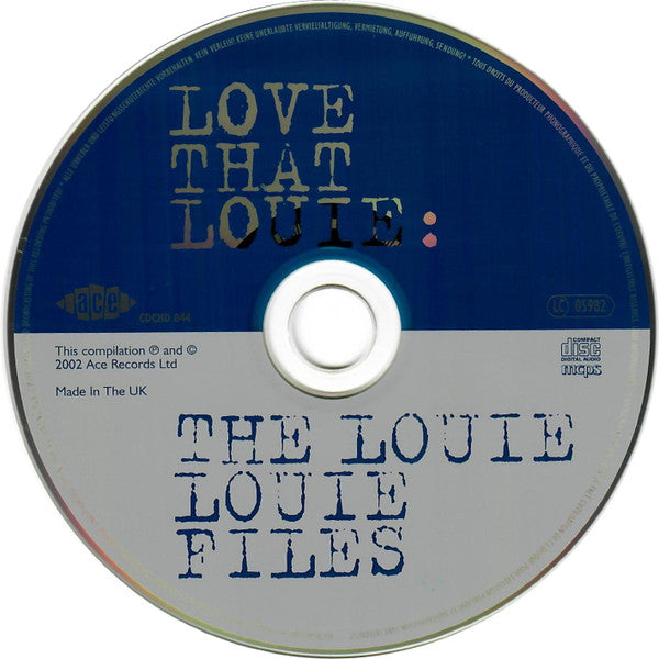 Image of Label Cover of CD - VG/VG - VARIOUS, Love That Louie: The Louie Louie Files (Ace; CDCHD 844, Europe 2002, Jewel Case), ,  - 1316638C