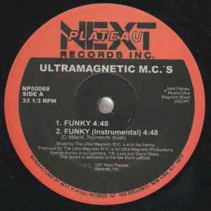 Image of Front Cover of 2614034C: 12" - ULTRA MAGNETIC M.C.'S, Funky / Mentally Mad (Next Plateau Records Inc.; NP 50069, US , Company sleeve) Light marks.  VG+/VG