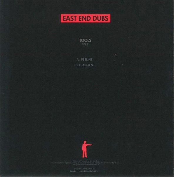 Image of Back Cover of 2614004C: 12" - EAST END DUBS, Tools Vol. 7 (East End Dubs Vinyl; EEDV011, UK 2017, Red / Black Blob Vinyl) Sleeve has a little wear  VG/VG+