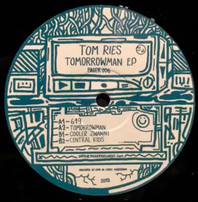 Image of Front Cover of 2614059C: 12" EP - TOM RIES, Tomorrowman EP (Pager Records ; PAGER006, Germany 2018)   /VG