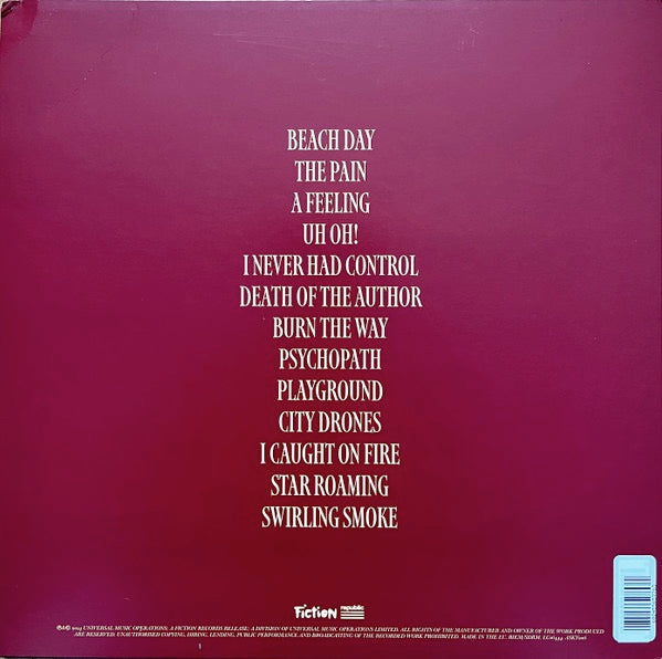 Image of Back Cover of 2624070E: LP - ANOTHER SKY, Beach Day (Fiction Records; ASKY006, UK, Europe & US 2024, Inner, Red Vinyl ) Opened Instore, Still In Shrinkwrap.   VG+/EX