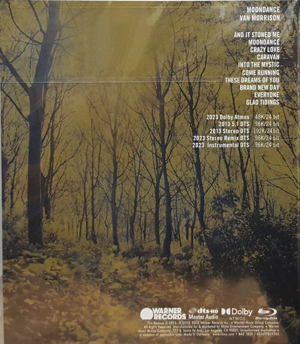 Image of Back Cover of 2654020S: Blu-ray - VAN MORRISON, Moondance (Warner Records; BA2 1835, Worldwide 2023)   EX/EX