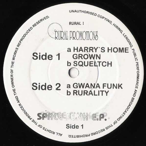 Image of Front Cover of 2624059E: 12" EP - RURAL GROOVE FOUNDATION, Space Funk E.P. (Rural Promotions; Rural 1, UK 1995, Plain Sleeve) Light Marks Only  /VG