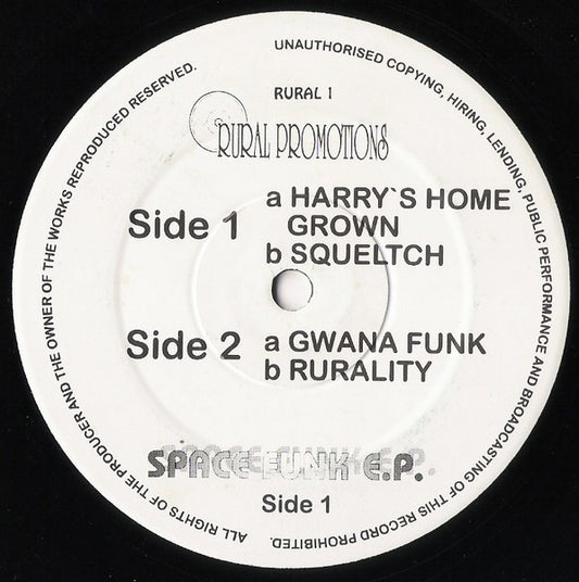 Image of Front Cover of 2624059E: 12" EP - RURAL GROOVE FOUNDATION, Space Funk E.P. (Rural Promotions; Rural 1, UK 1995, Plain Sleeve) Light Marks Only  /VG