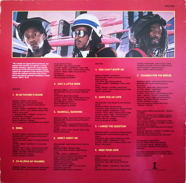 Image of Back Cover of 2644103S: LP - ASWAD, Rebel Souls (Island Records; ILPS 9780, UK 1984)   VG+/VG+