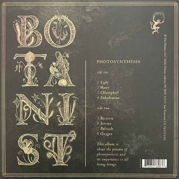 Image of Back Cover of 2624134E: LP - BOTANIST, Photosynthesis (Flenser Records; FR113, US 2020, Insert, Mustard Vinyl)   VG+/VG+