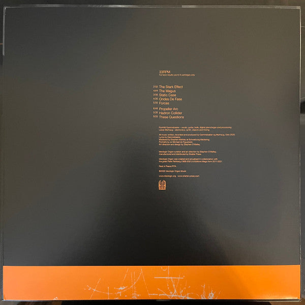 Image of Back Cover of 2624136E: LP - GAMMELS TER & MARHAUG, Higgs Boson (Ideologic Organ; SOMA043, USA & Europe 2022, Inner, Orange Vinyl)   VG+/VG+