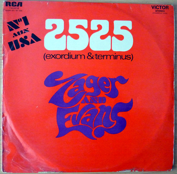 Image of Front Cover of 2624162E: LP - ZAGER & EVANS, 2525 (Exordium & Terminus) (RCA Victor; 740.618, France 1969)   VG/VG