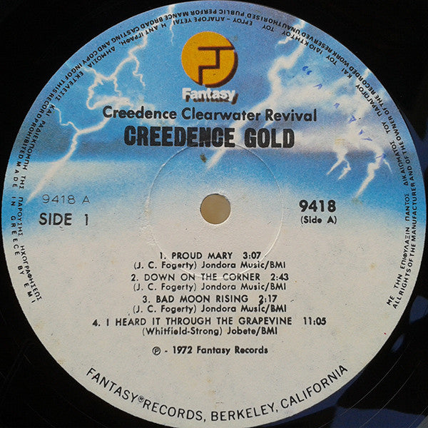 Image of Label Cover of 2624164E: LP - CREEDENCE CLEARWATER REVIVAL, Creedence Gold (Fantasy; 9418, Greece )   VG/VG