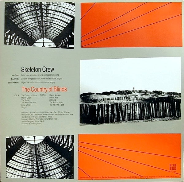 Image of Back Cover of 2614196C: LP - SKELETON CREW, The Country Of Blinds (RecRec Music; RecRec 12, Switzerland 1986, Insert) Strong VG vinyl, includes insert  VG+/VG