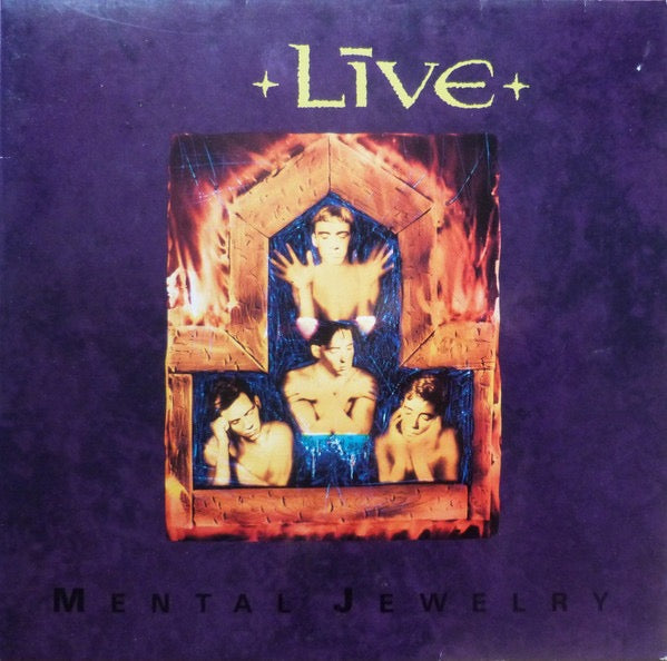 Image of Front Cover of 2614278C: LP - LIVE, Mental Jewelry (Radioactive; RAR10346, Europe 1991) Edge Wear  VG/VG