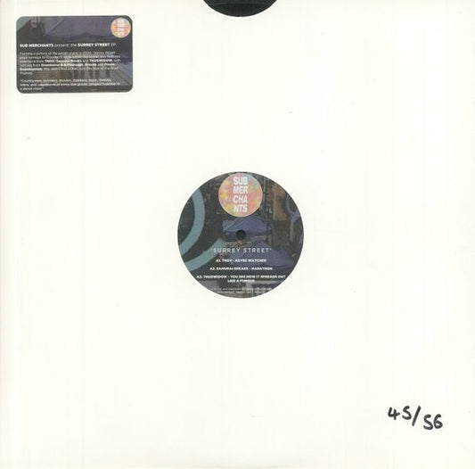 Image of Front Cover of 2614307C: 12" EP - VARIOUS, Surrey Street EP (Sub Merchants; SM-001, UK 2020, Stickered Plain Sleeve) Numbered 38/56 (marker pen on front)  VG+/VG