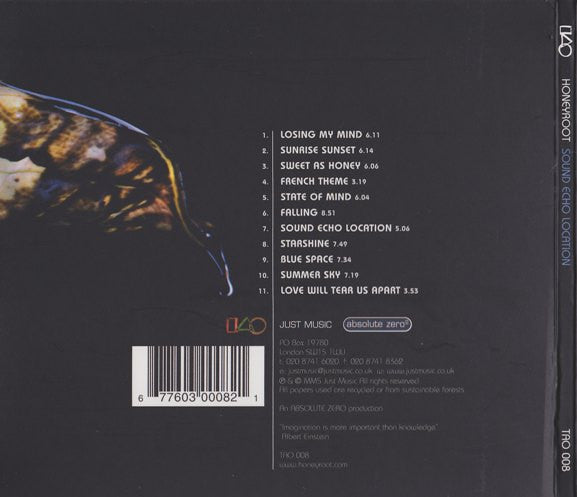 Image of Back Cover of 2634063E: CD - HONEYROOT, Sound Echo Location (Just Music; TAO 008, UK 2005, Double Gatefold)   VG+/VG+