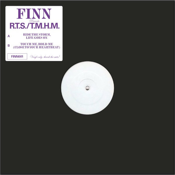 Image of Front Cover of 12" - VG+/VG+ - FINN, R.T.S./T.M.H.M (Local Action; FINN001, UK 2020, White Label, Stickered Plain Sleeve), ,  - 4724020E