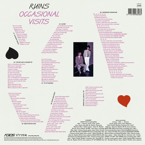 Image of Back Cover of 2624315E: LP - RUINS, Occasional Visits (Stroom; STREP-023, Belgium 2019, Picture Sleeve) Ring Wear  VG/VG+