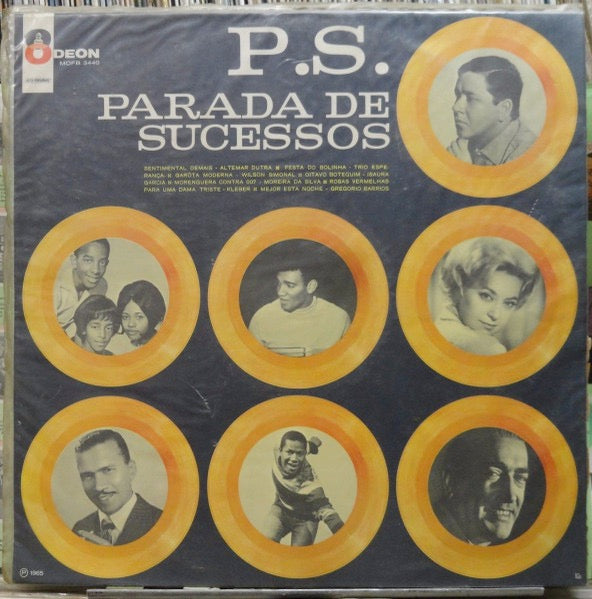 Image of Front Cover of 2614526C: LP - VARIOUS, P. S. Parada De Sucessos (Odeon; MOFB 3440, Brazil 1965, Sandwich Sleeve) Light marks to disc.  VG+/G+