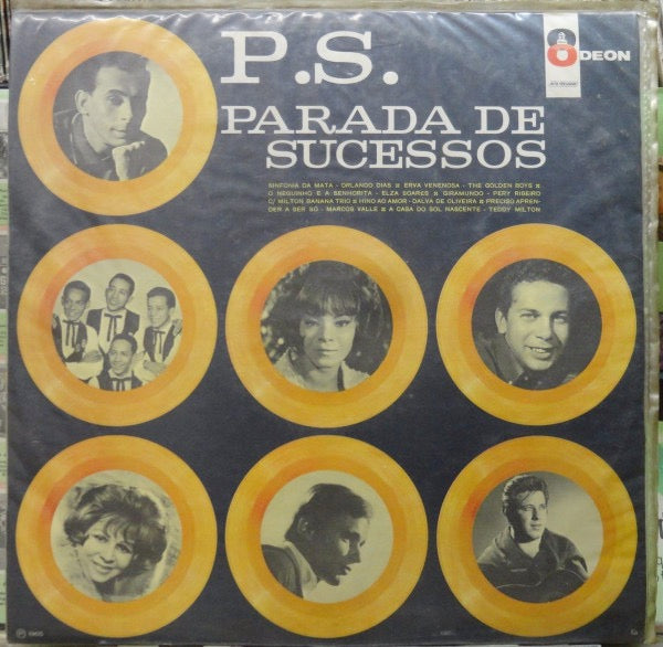 Image of Back Cover of 2614526C: LP - VARIOUS, P. S. Parada De Sucessos (Odeon; MOFB 3440, Brazil 1965, Sandwich Sleeve) Light marks to disc.  VG+/G+